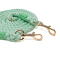 Load image into Gallery viewer, Light green braided dog leash with gold clasp on a white background