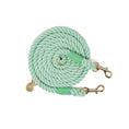 Load image into Gallery viewer, Light green rope leash with gold clasp on a white background