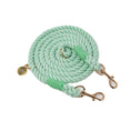 Load image into Gallery viewer, Light green rope dog leash with gold hardware on a white background