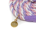 Load image into Gallery viewer, Pastel braided rope with a gold tag on a white background
