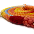 Load image into Gallery viewer, Close-up of colorful braided rope leash on a white background
