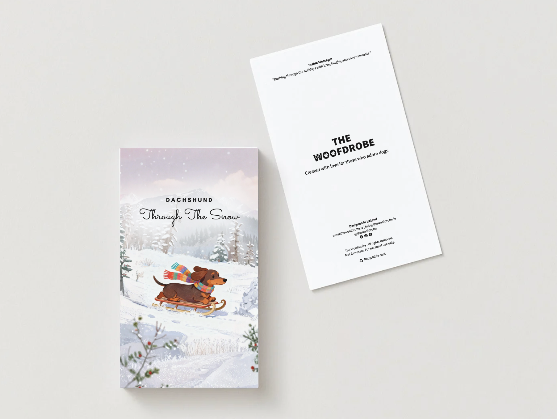 Dachshund Through the Snow - The Woofdrobe Christmas Card Collection