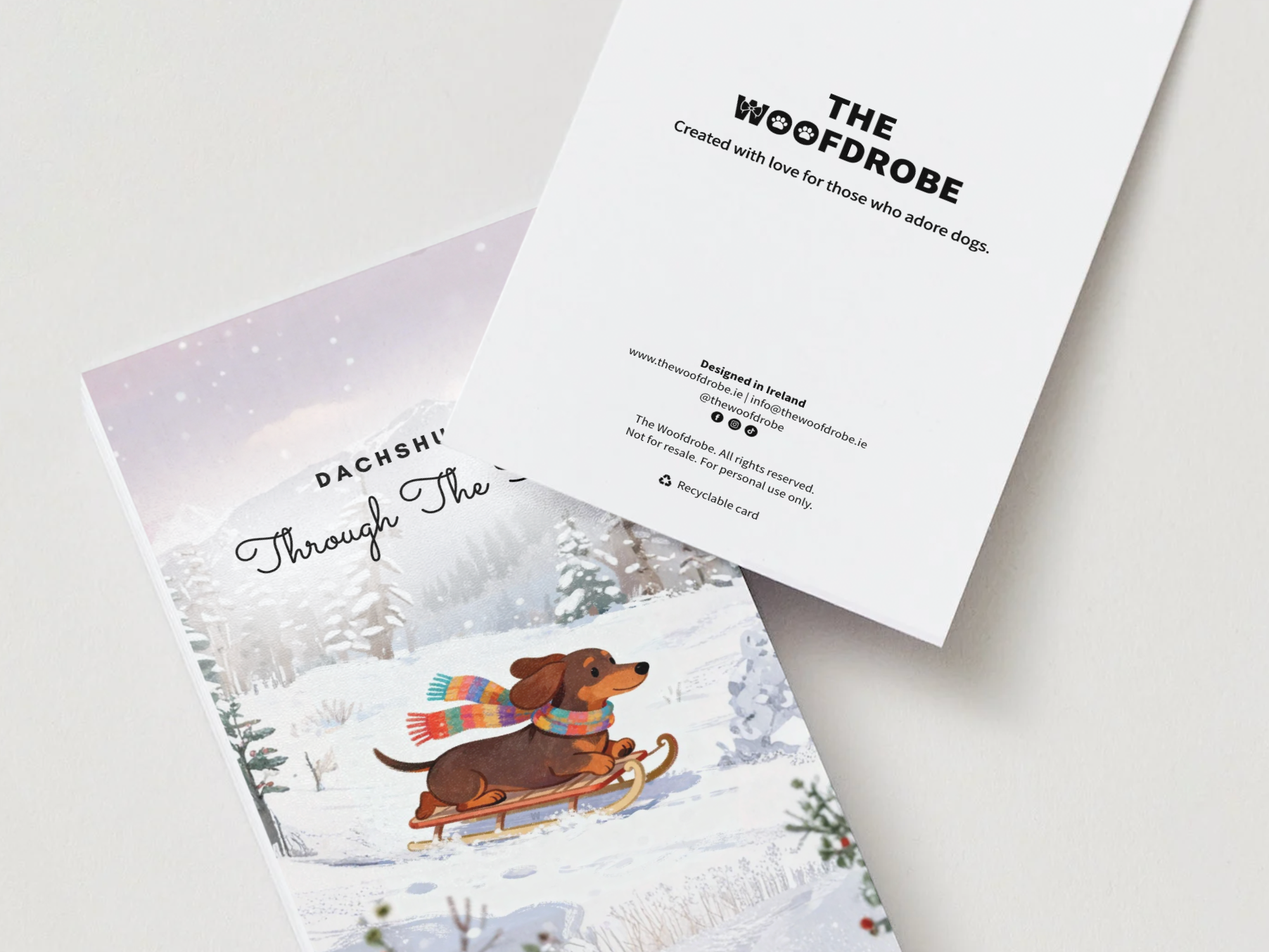 Dachshund Through the Snow - The Woofdrobe Christmas Card Collection