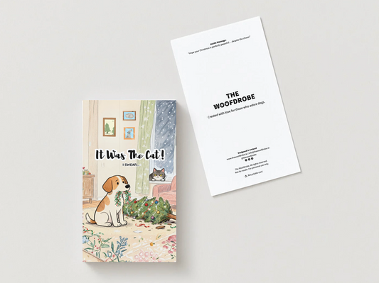 It was the Cat! I Swear... - The Woofdrobe Christmas Card Collection